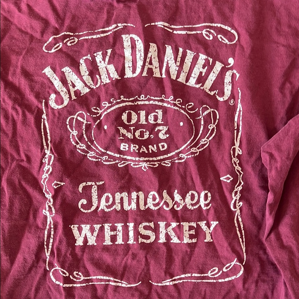 Jack Daniel's Maroon Graphic Long Sleeve T-Shirt